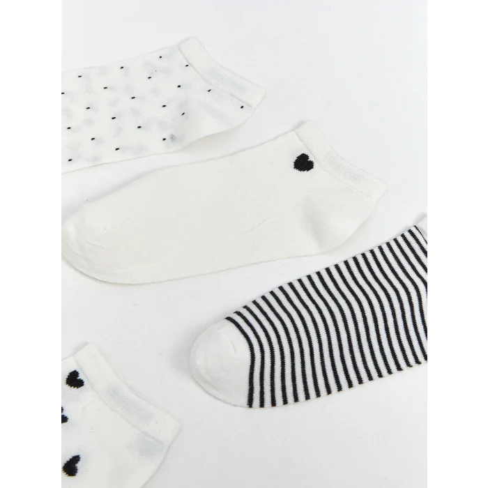 LCW DREAM Ekru Desenli Kadın Patik Çorap 5li