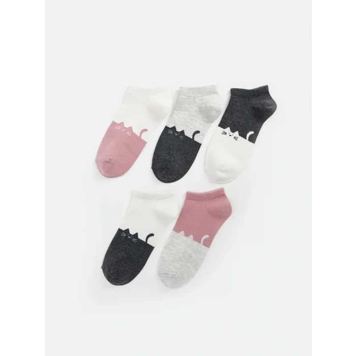 LCW DREAM Beyaz Renk Bloklu Kadın Patik Çorap 5li