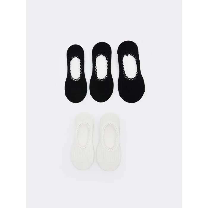 LCW DREAM Siyah Kadın Düz Babet Çorap 5li