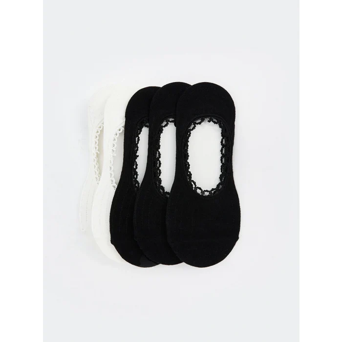 LCW DREAM Siyah Kadın Düz Babet Çorap 5li