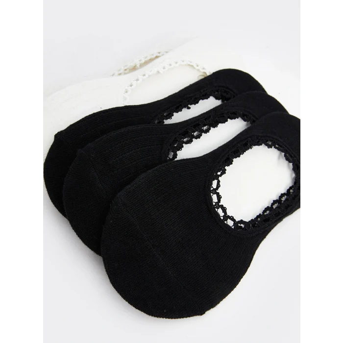 LCW DREAM Siyah Kadın Düz Babet Çorap 5li