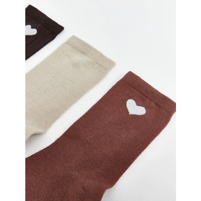 LCW DREAM Kahverengi Baskılı Kadın Soket Çorap 5li