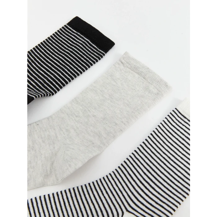LCW DREAM Siyah Çizgili Kadın Soket Çorap 5li