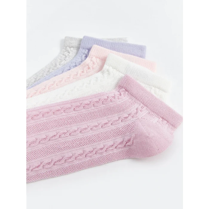 LCW DREAM Mercan Kendinden Desenli Kadın Patik Çorap 5li