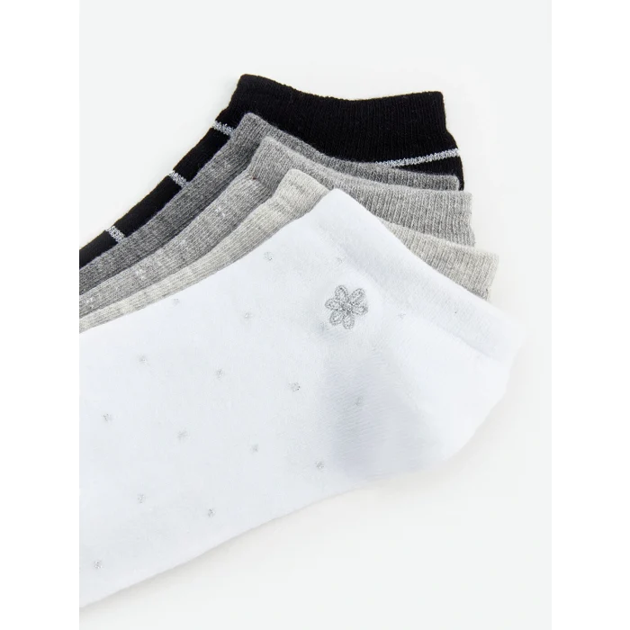 LCW DREAM Ekru Desenli Kadın Patik Çorap 5li