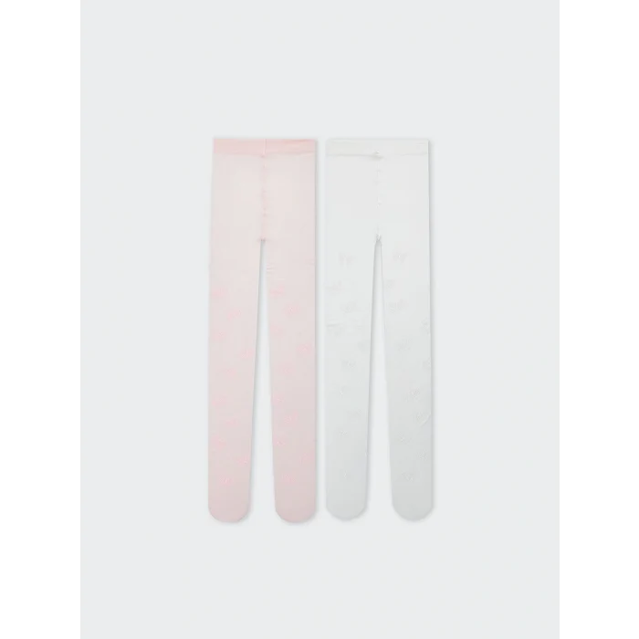 LCW Kids Pembe Desenli Kız Çocuk İnce Külotlu Çorap 2li