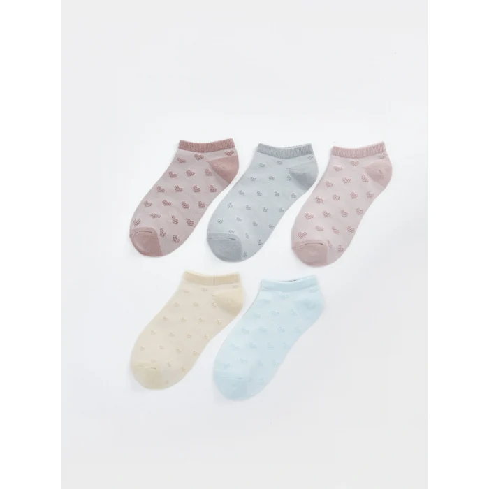 LCW DREAM Pembe Kendinden Desenli Kadın Patik Çorap 5li