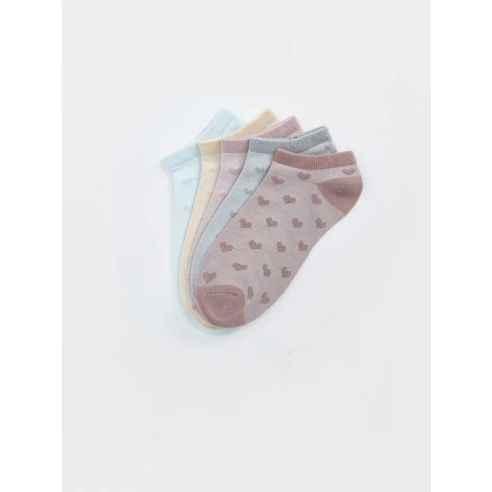 LCW DREAM Pembe Kendinden Desenli Kadın Patik Çorap 5li