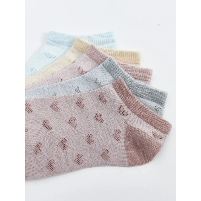 LCW DREAM Pembe Kendinden Desenli Kadın Patik Çorap 5li