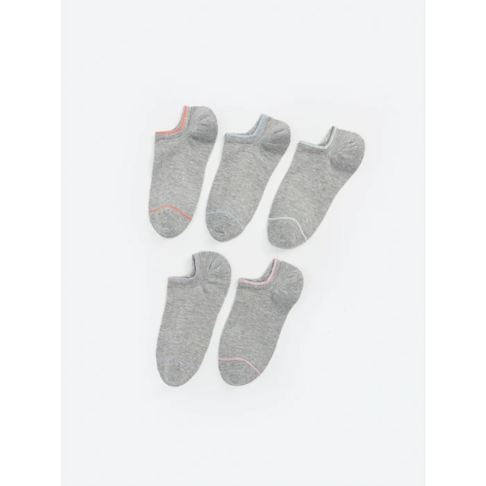 LCW DREAM Gri Kadın Düz Patik Çorap 5li