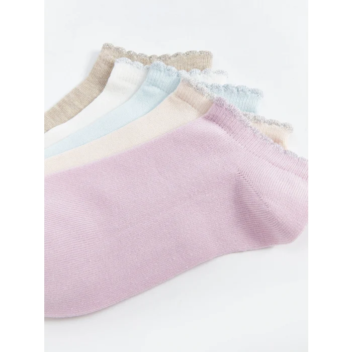 LCW DREAM Lila Kadın Düz Patik Çorap 5li