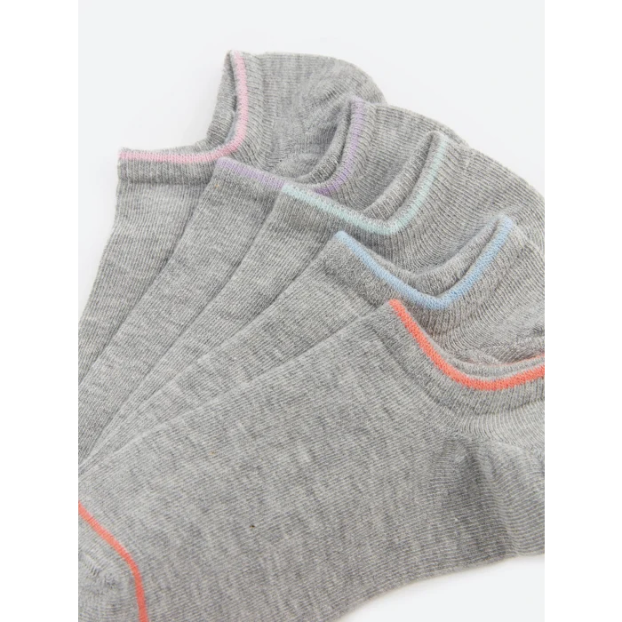 LCW DREAM Gri Kadın Düz Patik Çorap 5li