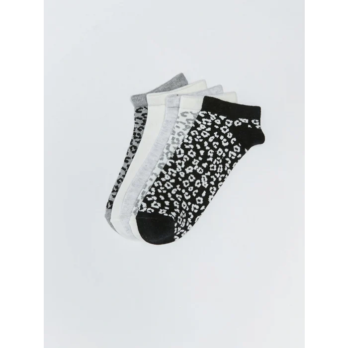 LCW DREAM Siyah Desenli Kadın Patik Çorap 5li
