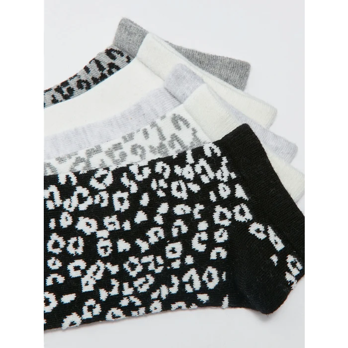 LCW DREAM Siyah Desenli Kadın Patik Çorap 5li