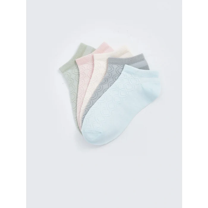 LCW DREAM Yeşil Kendinden Desenli Kadın Patik Çorap 5li