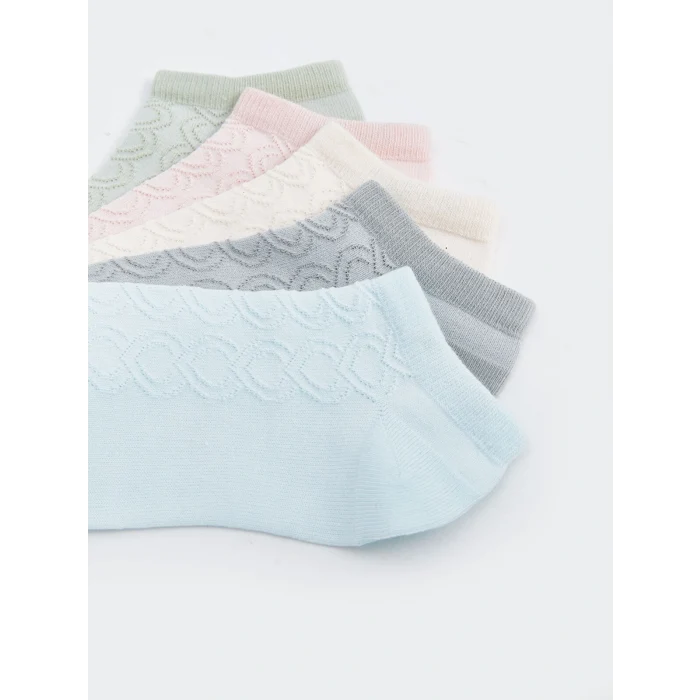 LCW DREAM Yeşil Kendinden Desenli Kadın Patik Çorap 5li