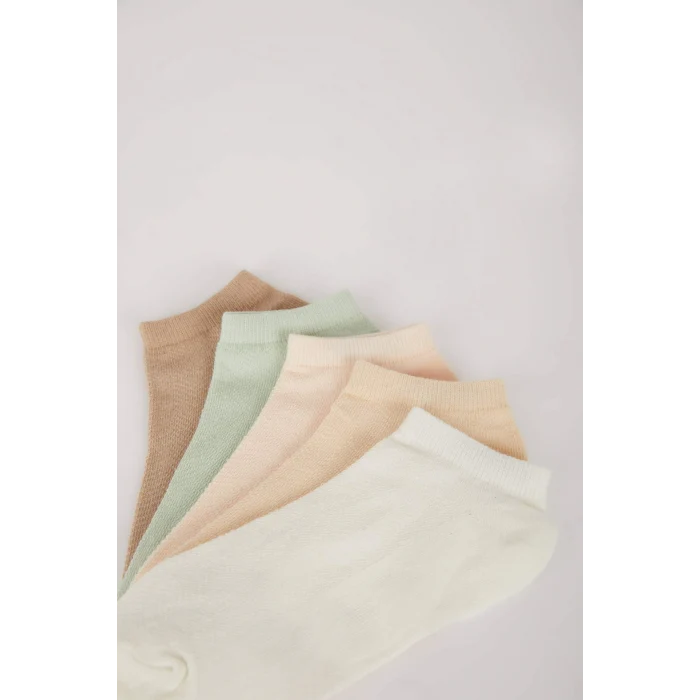 Defacto E2128 Çok Renkli Kadın 5li Pamuklu Patik Çorap