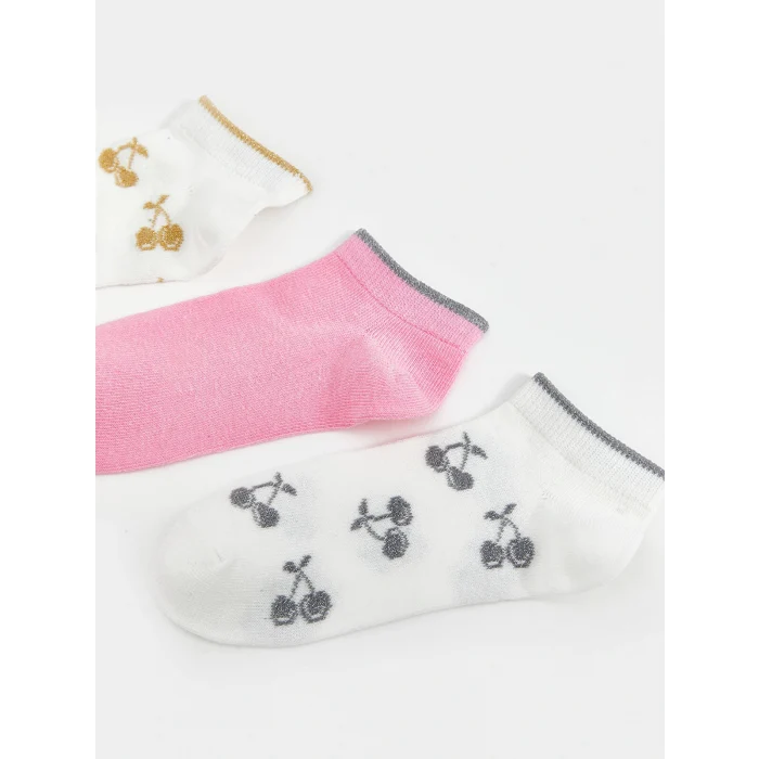 LCW Kids Ekru Desenli Kız Çocuk Patik Çorap 5li