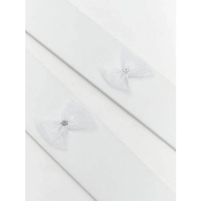 LCW Kids Beyaz Fiyonk Detaylı Kız Çocuk Külotlu Çorap ve Taç