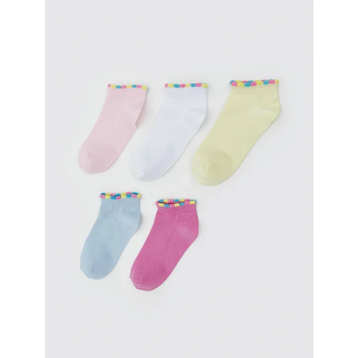 LCW Kids Pembe Kız Çocuk Patik Çorap 5li