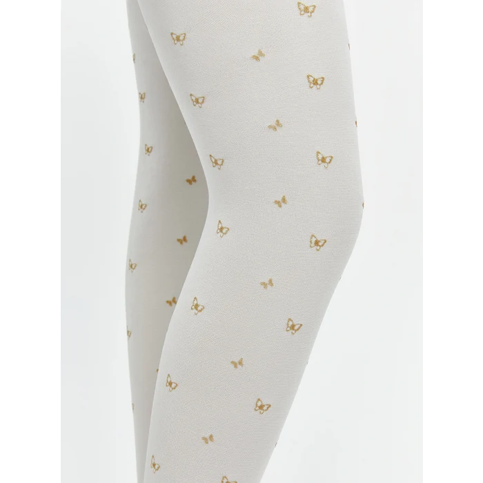 LCW Kids Gri Desenli Kız Çocuk İnce Külotlu Çorap 2li