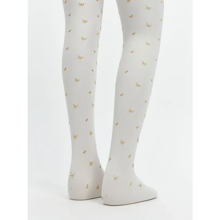 LCW Kids Gri Desenli Kız Çocuk İnce Külotlu Çorap 2li