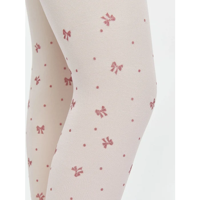 LCW Kids Pembe Fiyonk Desenli Kız Çocuk İnce Külotlu Çorap 2li