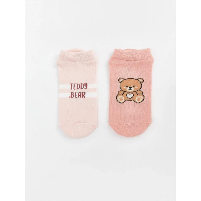 LCW Kids Mercan Ayı Teddy Desenli Kız Çocuk Patik Çorap 5li