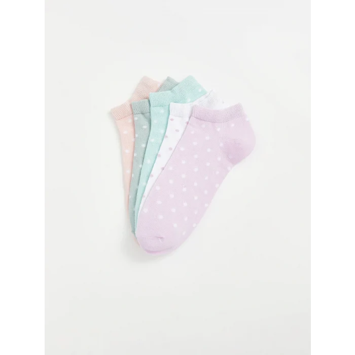 LCW Kids Lila Puantiyeli Kız Çocuk Patik Çorap 5li