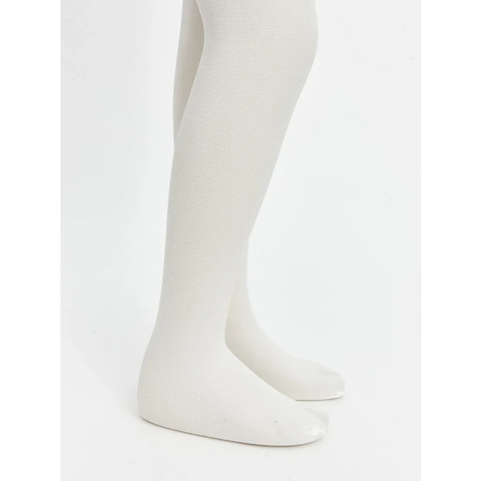 LCW Kids Ekru Kız Çocuk Simli İnce Külotlu Çorap 2li