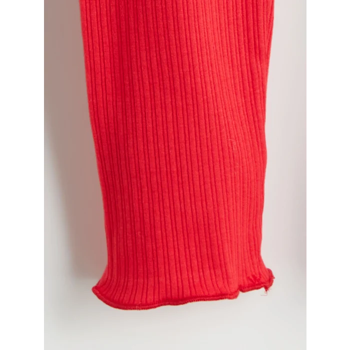 LCW Kids Kirmizi Beli Lastikli Kız Çocuk Basic Tayt