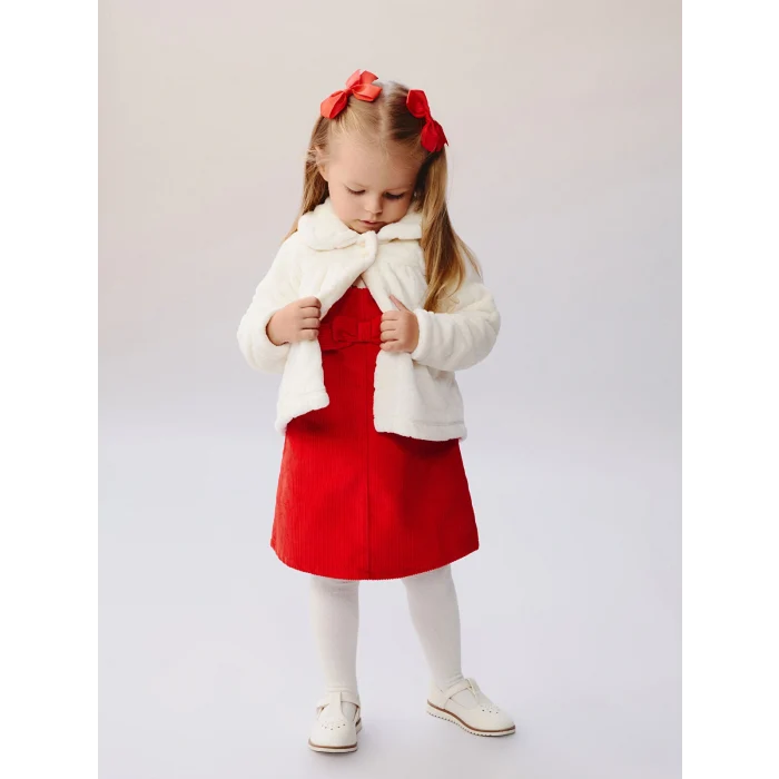 LCW baby Ekru Bebe Yaka Kız Bebek Pelüş Mont