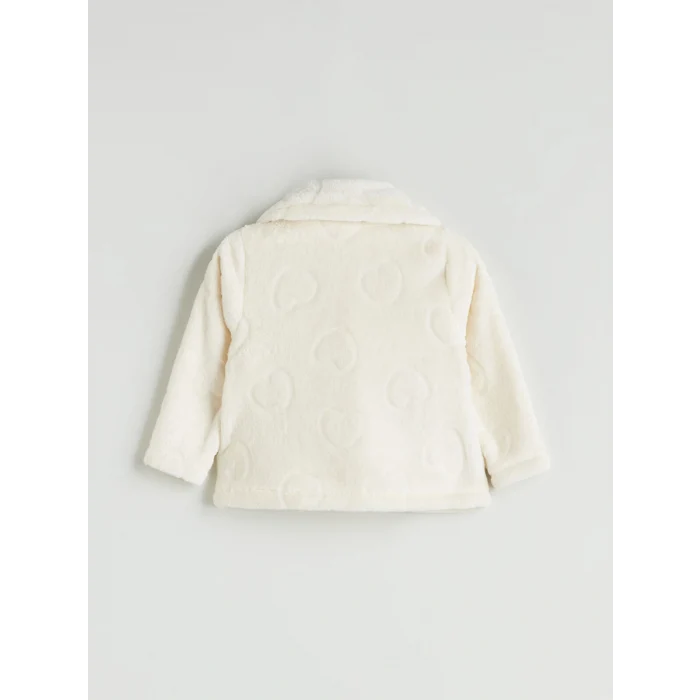 LCW baby Ekru Bebe Yaka Kız Bebek Pelüş Mont