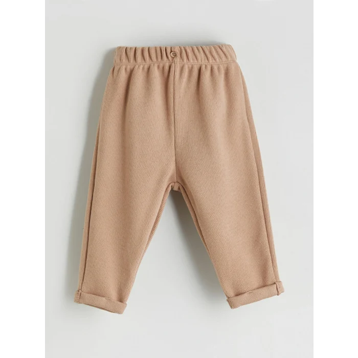 LCW baby Bej Bebe Yaka Uzun Kollu Kız Bebek Bluz ve Tayt 2li