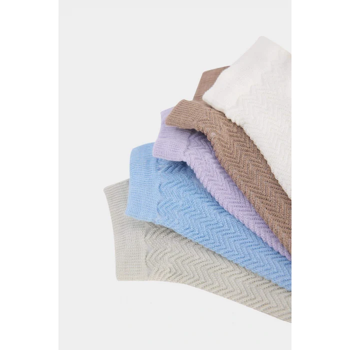 Defacto E9751 Çok Renkli Kadın 5li Pamuklu Patik Çorap