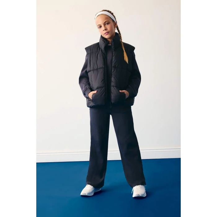 Defacto E5887A8BK27 Siyah Kız Çocuk Su Geçirmez Fermuarlı Şişme Yelek