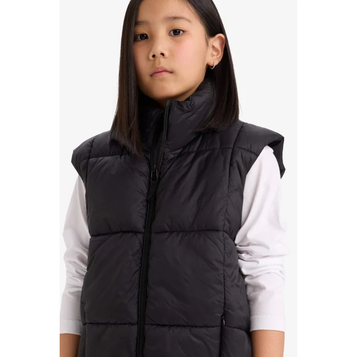 Defacto E5887A8BK27 Siyah Kız Çocuk Su Geçirmez Fermuarlı Şişme Yelek