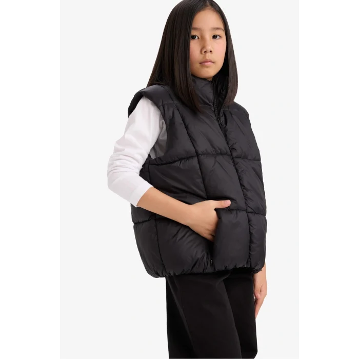 Defacto E5887A8BK27 Siyah Kız Çocuk Su Geçirmez Fermuarlı Şişme Yelek