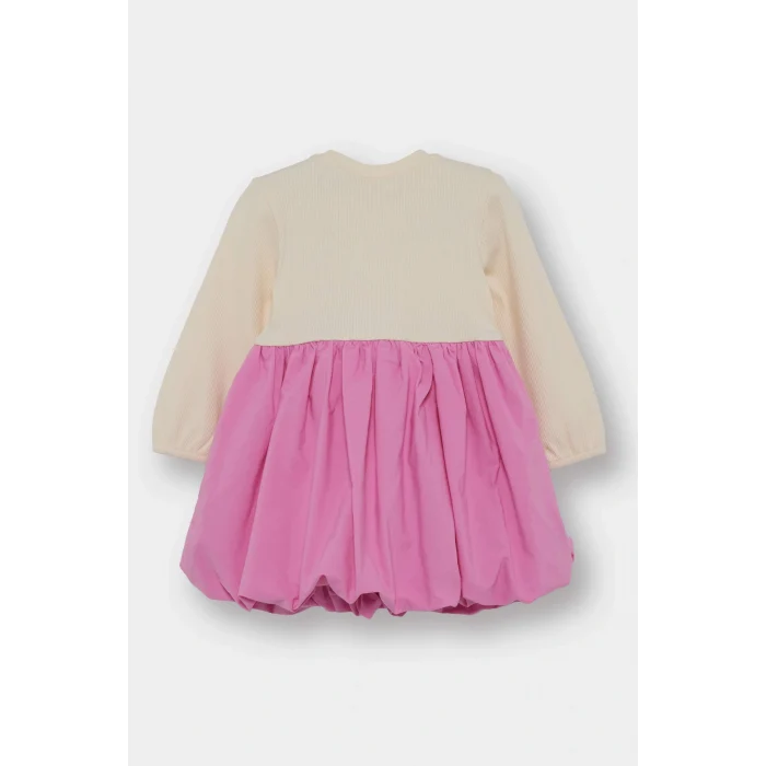 Defacto G0370A5PN179 Pembe Kız Bebek Hello Kitty Uzun Kollu Fitilli Kaşkorse Elbise