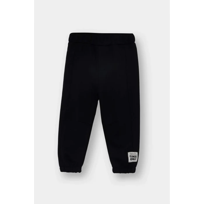 Defacto F9392A5BG775 Bej Erkek Bebek Etiket Baskılı Beli Lastikli 2li Eşofman Altı