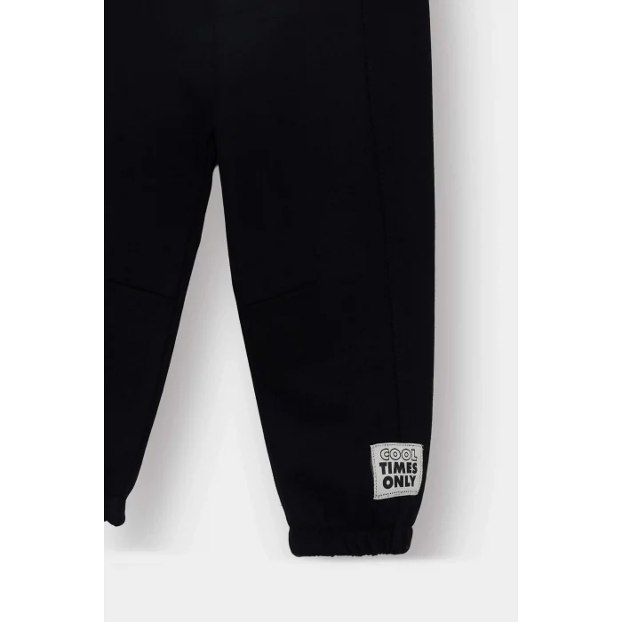 Defacto F9392A5BG775 Bej Erkek Bebek Etiket Baskılı Beli Lastikli 2li Eşofman Altı