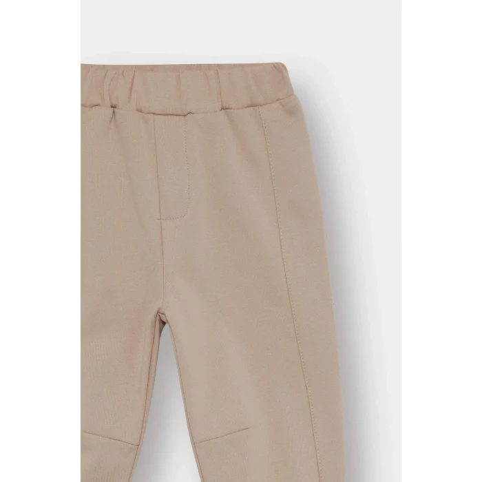 Defacto F9392A5BG775 Bej Erkek Bebek Etiket Baskılı Beli Lastikli 2li Eşofman Altı