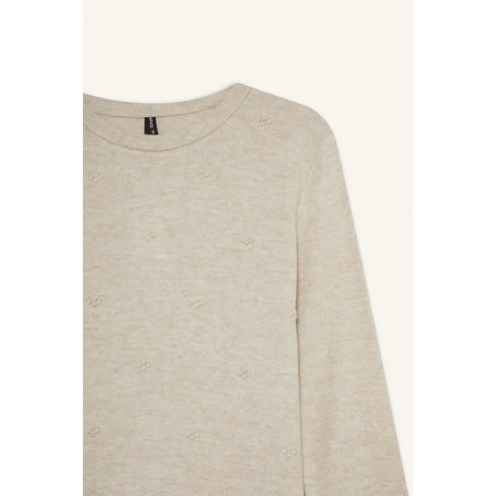 Defacto F4084AXBG300 Bej Regular Fit Bisiklet Yaka Triko Kazak