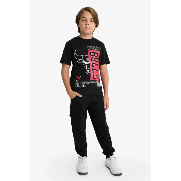 Defacto F4171A8BK81 Siyah Erkek Çocuk Beli Lastikli Kargo Eşofman Altı