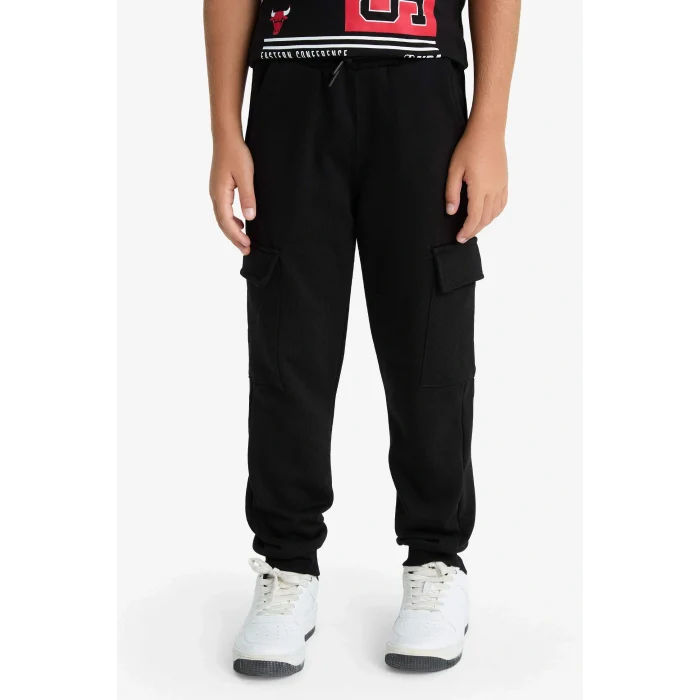 Defacto F4171A8BK81 Siyah Erkek Çocuk Beli Lastikli Kargo Eşofman Altı