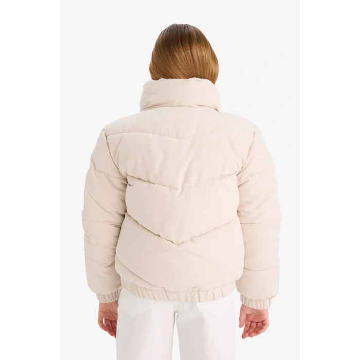 Defacto C5390A8ER37 Ekru Kız Çocuk Pelüş Astar Fermuarlı Şişme Mont