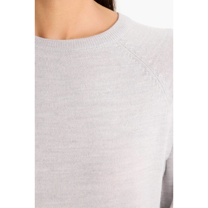 Defacto I6913AZGR456 Gri Relax Fit Bisiklet Yaka Basic Düz Triko Kazak