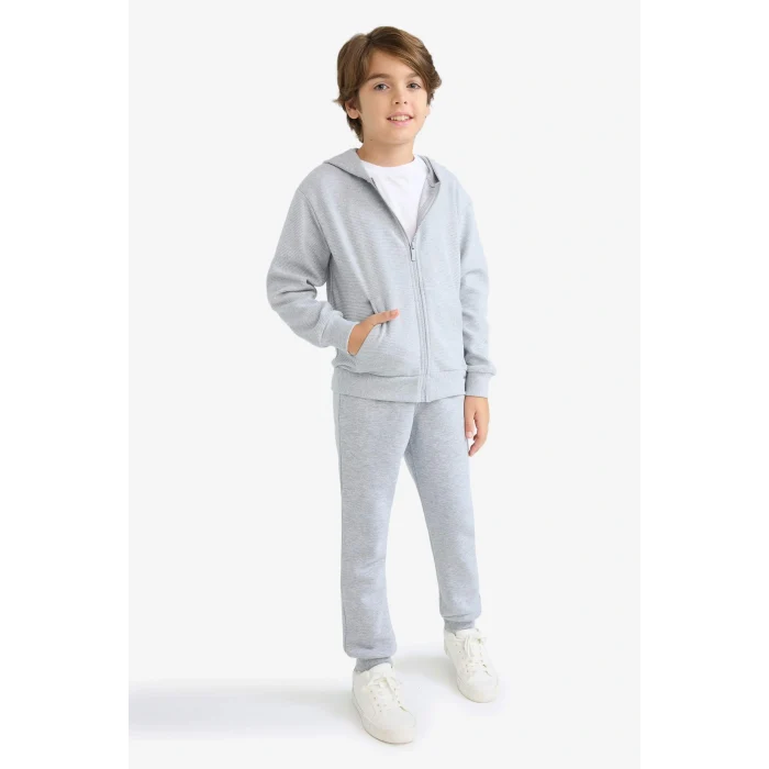 Defacto W0773A6GR377 Gri Erkek Çocuk Beli Paçası Lastikli Okul Eşofman Altı