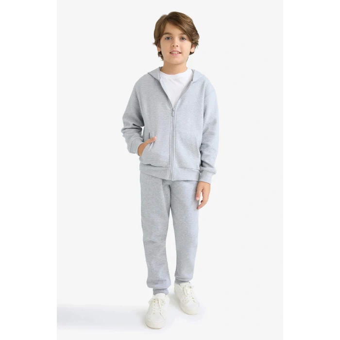 Defacto W0773A6GR377 Gri Erkek Çocuk Beli Paçası Lastikli Okul Eşofman Altı