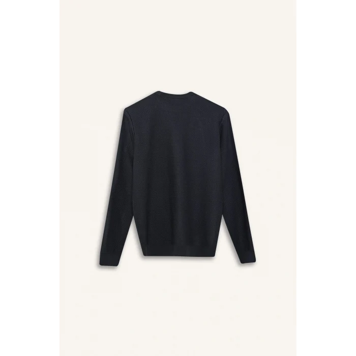 Defacto C9618AXAR4 Antrasit Standart Fit Bisiklet Yaka Triko Kazak